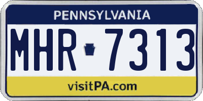 PA license plate MHR7313