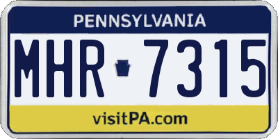 PA license plate MHR7315