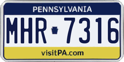 PA license plate MHR7316