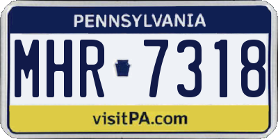 PA license plate MHR7318