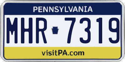 PA license plate MHR7319