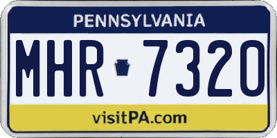 PA license plate MHR7320