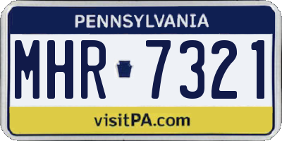 PA license plate MHR7321