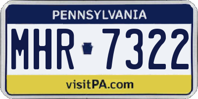 PA license plate MHR7322
