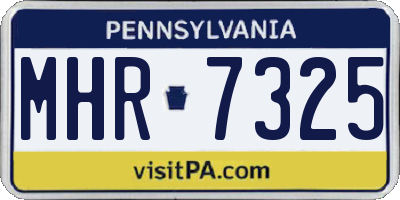 PA license plate MHR7325