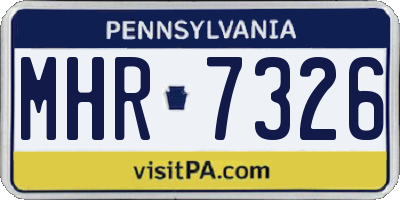 PA license plate MHR7326