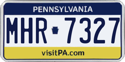 PA license plate MHR7327