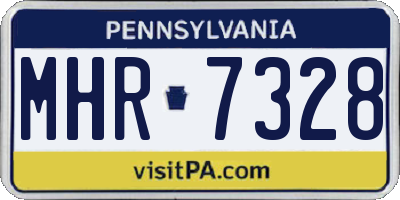PA license plate MHR7328