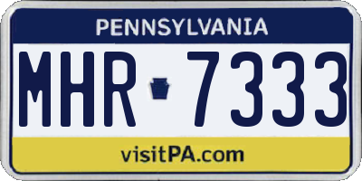 PA license plate MHR7333