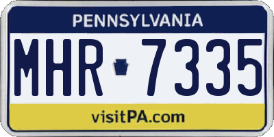 PA license plate MHR7335