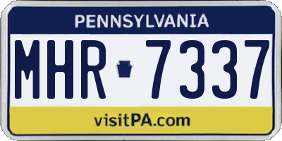 PA license plate MHR7337