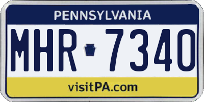 PA license plate MHR7340