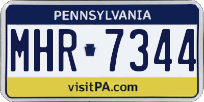 PA license plate MHR7344