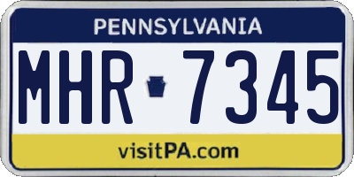 PA license plate MHR7345