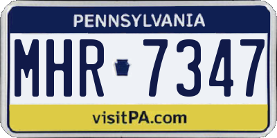PA license plate MHR7347