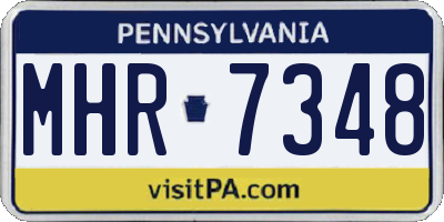 PA license plate MHR7348