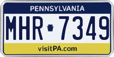 PA license plate MHR7349