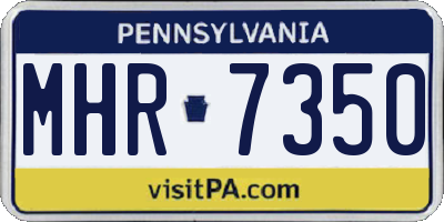PA license plate MHR7350