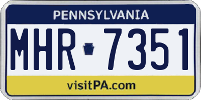 PA license plate MHR7351