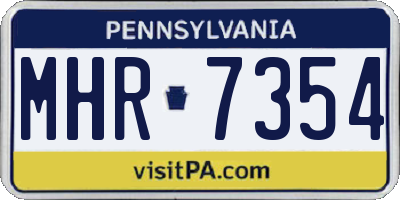 PA license plate MHR7354