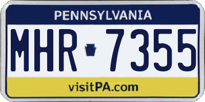 PA license plate MHR7355