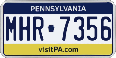 PA license plate MHR7356