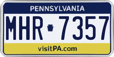 PA license plate MHR7357
