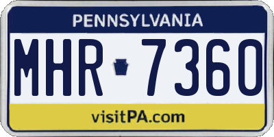 PA license plate MHR7360