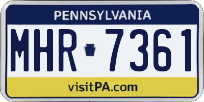 PA license plate MHR7361