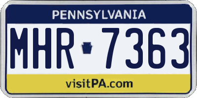 PA license plate MHR7363