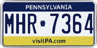 PA license plate MHR7364