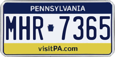 PA license plate MHR7365