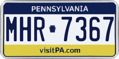 PA license plate MHR7367