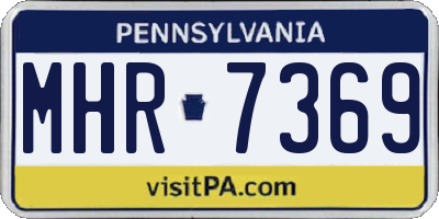 PA license plate MHR7369