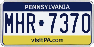 PA license plate MHR7370