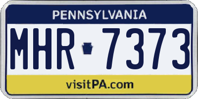 PA license plate MHR7373
