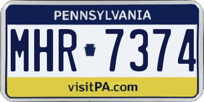 PA license plate MHR7374
