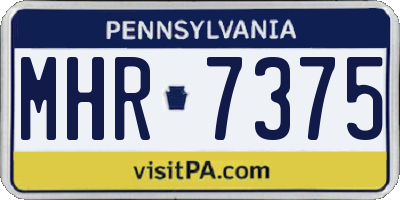 PA license plate MHR7375