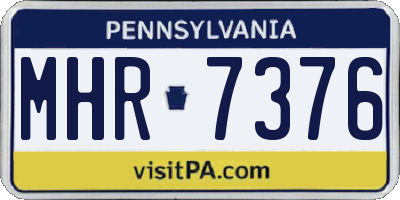 PA license plate MHR7376