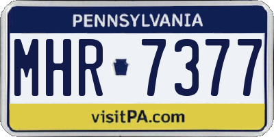 PA license plate MHR7377