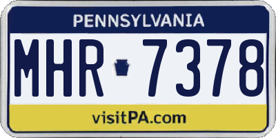 PA license plate MHR7378