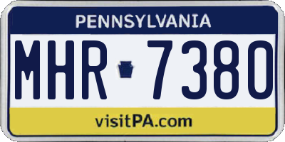 PA license plate MHR7380