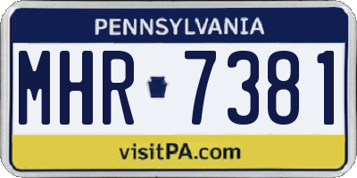 PA license plate MHR7381