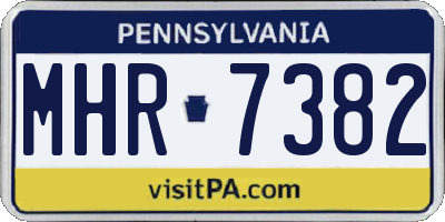 PA license plate MHR7382