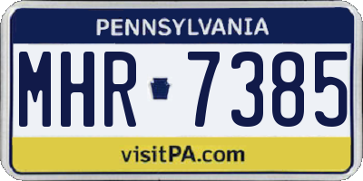 PA license plate MHR7385