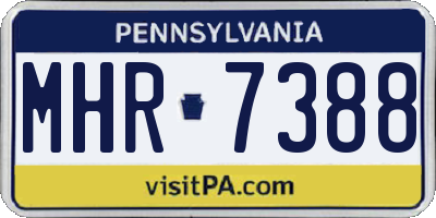 PA license plate MHR7388