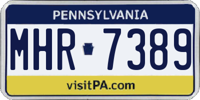 PA license plate MHR7389