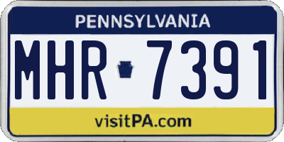 PA license plate MHR7391