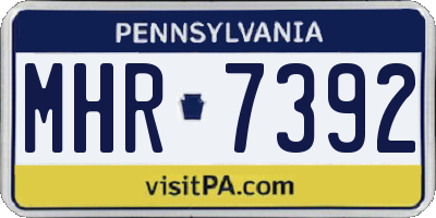 PA license plate MHR7392