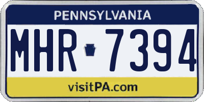 PA license plate MHR7394